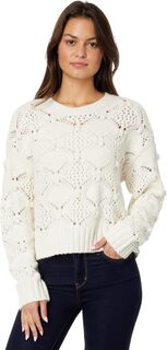 Свитер-пуловер с открытой вышивкой Lucky Brand, цвет Whisper White