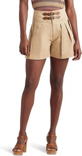 Атласные шорты с пряжками LAUREN Ralph Lauren, цвет Birch Tan