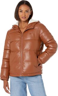 Куртка Hooded Faux Leather Levi&apos;s, цвет Camel Levis