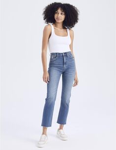 Джинсы Ultra High Rise Ankle Straight Jeans Abercrombie &amp; Fitch, цвет Medium Wash