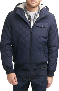 Куртка Diamond Quilted Bomber with Sherpa Lined Hood Levi&apos;s, темно-синий Levis