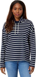 Пуловер с воротником-воронкой и полоской Heritage Mariner L.L.Bean, цвет Classic Navy/Sailcloth L.L.Bean®