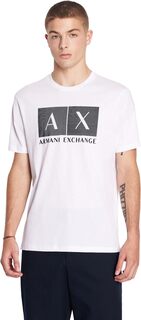 Текстурированная футболка с логотипом в виде шелкографии Armani Exchange, белый