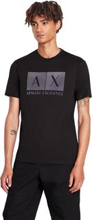 Текстурированная футболка с логотипом в виде шелкографии Armani Exchange, черный