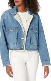 Куртка Cropped Denim Jacket with Sherpa Lining in Crash Course Blank NYC, цвет Crash Course
