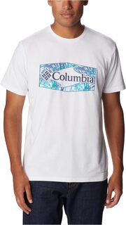 Футболка с короткими рукавами и рисунком Sun Trek Columbia, цвет White/Palmed Hex Graphic