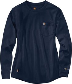 Хлопковая футболка с длинными рукавами Flame-Resistant Force Carhartt, темно-синий