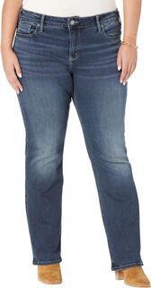 Джинсы Plus Size Elyse Mid-Rise Slim Bootcut Jeans W03607EDB445 Silver Jeans Co., цвет Dark Indigo Wash