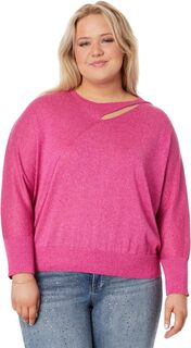 Плюс размер Свитер с мягкими рукавами и закрученной футболкой NIC+ZOE, цвет Shocking Pink