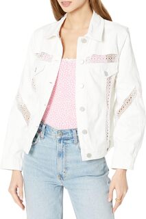 Куртка Oversized White Denim Trucker Jacket with Crochet Trim in Infinite Road Blank NYC, цвет Infinite Road