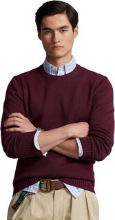 Хлопковый свитер с круглым вырезом Polo Ralph Lauren, цвет Harvard Wine