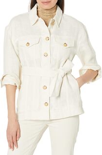 Куртка Belted Herringbone Linen Shirt Jacket LAUREN Ralph Lauren, цвет Mascarpone Cream