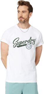 Винтажная студенческая футболка с надписью Superdry, цвет Optic