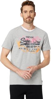 Футболка с винтажным логотипом и сюжетом Superdry, цвет Grey Marl