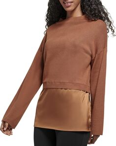 Свитер Long Sleeve Mock Neck with Overlay Calvin Klein, цвет Tortoise