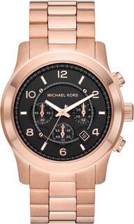 Часы MK9123 - Runway Chronograph Rose Gold-Tone Stainless Steel Watch Michael Kors, цвет Rose Gold