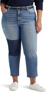 Джинсы Plus Size High-Rise Straight Cropped Jeans in Indigo Valley Wash LAUREN Ralph Lauren, цвет Indigo Valley Wash