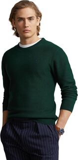 Текстурированный хлопковый свитер с круглым вырезом Polo Ralph Lauren, цвет Moss Agate