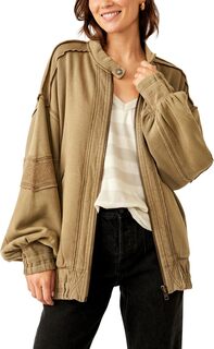 Свитер Lou Moto Zip Free People, цвет Olive Stone