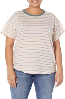 Хлопковая футболка с круглым вырезом Plus Whisper в полоску Дарвилла Madewell, цвет Dried Blossom