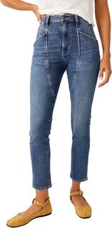 Джинсы Beacon Mid Rise Slim Crop Free People, цвет Wilder Blue