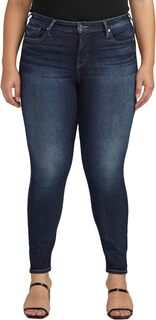 Джинсы Plus Size Infinite Fit Mid-Rise Skinny Leg Jeans W87103INF487 Silver Jeans Co., цвет Indigo