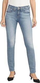 Джинсы Suki Mid-Rise Straight Leg Jeans L93413EAE283 Silver Jeans Co., цвет Indigo