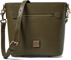 Маленькая сумка через плечо Saffiano II на молнии Dooney &amp; Bourke, цвет Olive