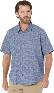 Лагерная рубашка с короткими рукавами и традиционным кроем, промытая озером L.L.Bean, цвет Vintage Indigo Camo L.L.Bean®