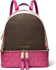 Рюкзак Rhea Zip Medium Backpack MICHAEL Michael Kors, цвет Deep Fuchsia Multi