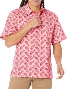 Рубашка свободного кроя на пуговицах с короткими рукавами Lacoste, цвет Lighthouse Red/Reseda