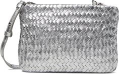 Плетеная сумка через плечо Puffy металлик Madewell, цвет Bright Silver