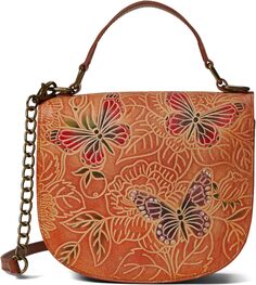 Маленькая сумка через плечо с клапаном 694 Anuschka, цвет Tooled Butterfly Multi