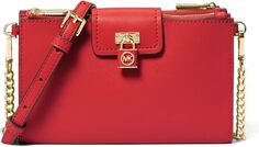 Маленькая сумка через плечо Ruby с двойной молнией MICHAEL Michael Kors, малиновый