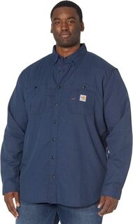 Огнестойкая рубашка оригинального кроя Big &amp; Tall с длинными рукавами и пуговицами спереди Carhartt, темно-синий