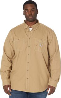 Огнестойкая рубашка оригинального кроя Big &amp; Tall с длинными рукавами и пуговицами спереди Carhartt, цвет Dark Khaki