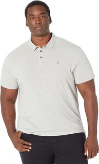 Рубашка-поло Victor Short Sleeve Slub Cotton Polo w/ Peace Sign Embroidery K5787Y2 John Varvatos, светло-серый