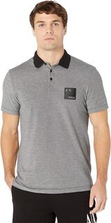 Рубашка-поло Contrast Collar Patch Polo Armani Exchange, черный