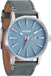 Часы Sentry Leather Nixon, цвет Silver/Dusty Blue/Dark Forest