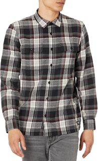 Рубашка Helleson Long Sleeve Plaid Flannel Vans, цвет Black/Antique White