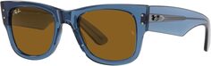 Солнцезащитные очки 0RB0840S Mega Wayfarer Ray-Ban, цвет Transparent Blue/Brown