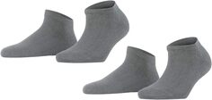 Комплект из 2 хлопковых носков-кроссовок Happy Falke, светло-серый