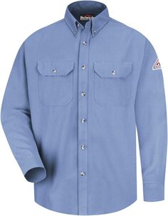 Рубашка для парадной формы средней плотности FR, CAT 2 Bulwark FR, светло-синий