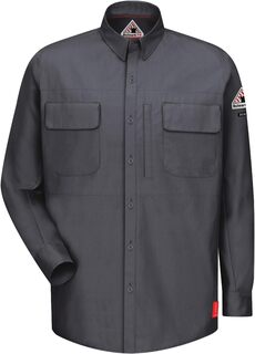 Комфортная тканая рубашка iQ Series с накладными карманами и длинными рукавами Bulwark FR, цвет Charcoal
