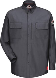 Комфортная тканая рубашка с длинными рукавами и накладными карманами Big &amp; Tall iQ Series Bulwark FR, цвет Charcoal