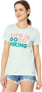 Футболка Crusher с короткими рукавами Go Hiking Life is Good, цвет Sage Green