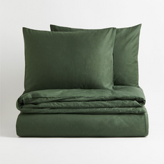Комплект двуспального постельного белья H&amp;M Home Cotton, темно-зеленый