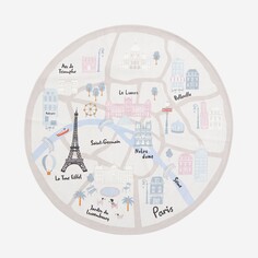 Ковер H&amp;M Home Paris-print Cotton Canvas Map Of Paris, светло-бежевый