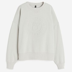 Свитшот H&amp;M Oversized With Motif NYC, светло-серый H&M