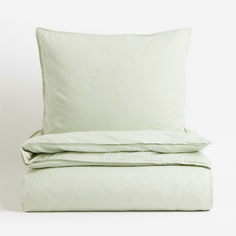 Комплект односпального постельного белья H&amp;M Home Linen-blend, светло-зеленый